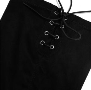 Over the knee black boot with block heel